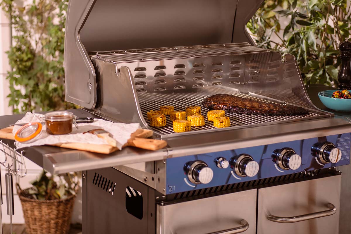 Jamaican Jerk och majs grillas på Bluegaz Z1 Gasolgrill